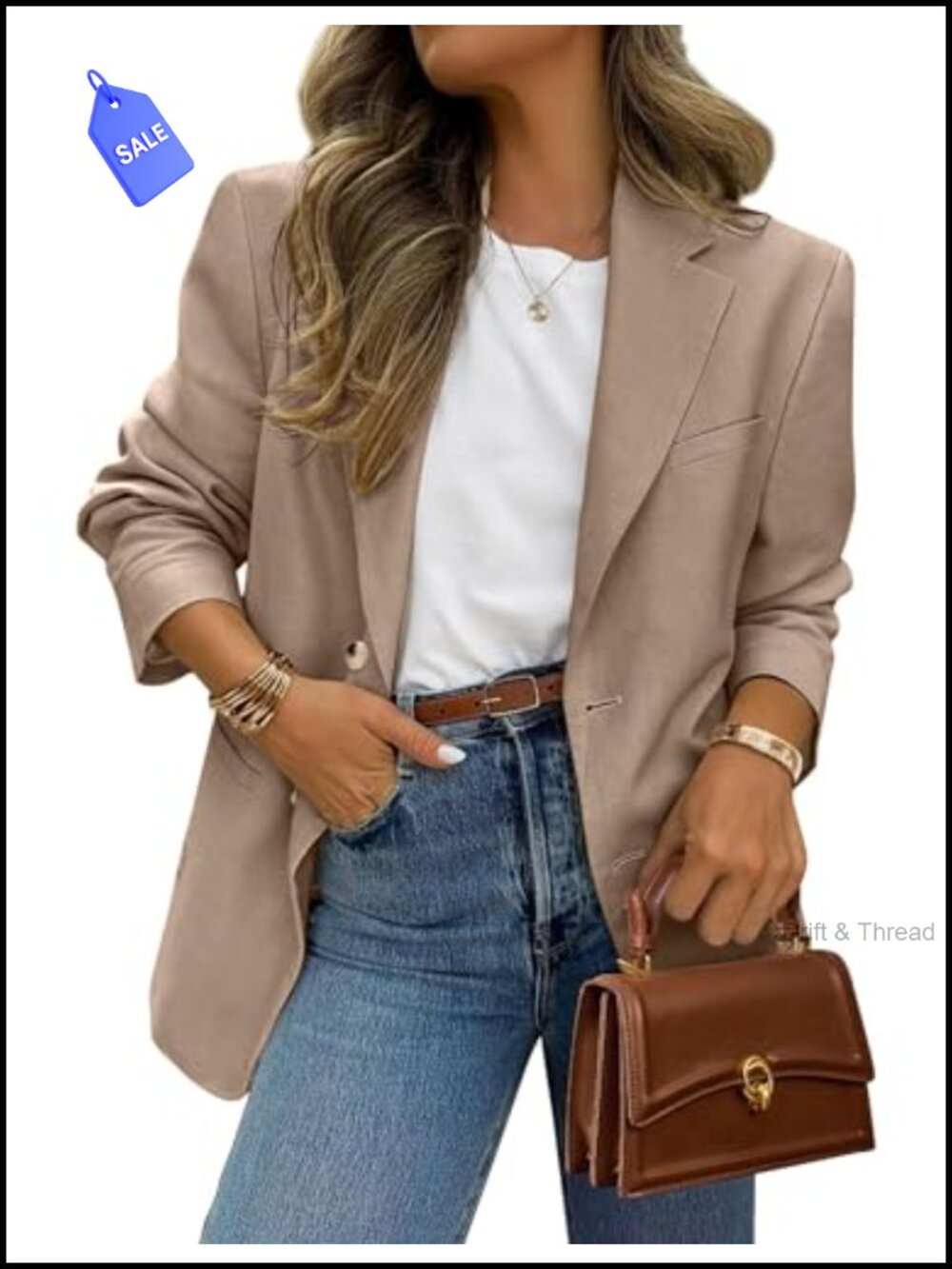 Womens Lightweight Open Front Blazer Long Sleeve Business Casual Jacket with
